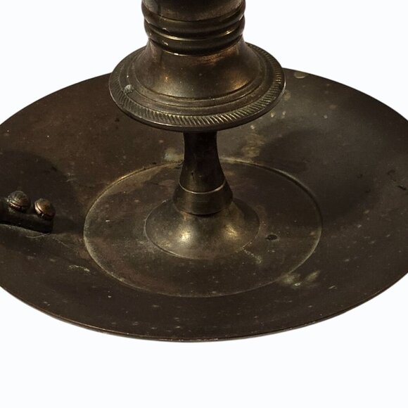 Brass Chamberstick Candle Holder  Estate Sale Find Patina - Picture 5 of 7